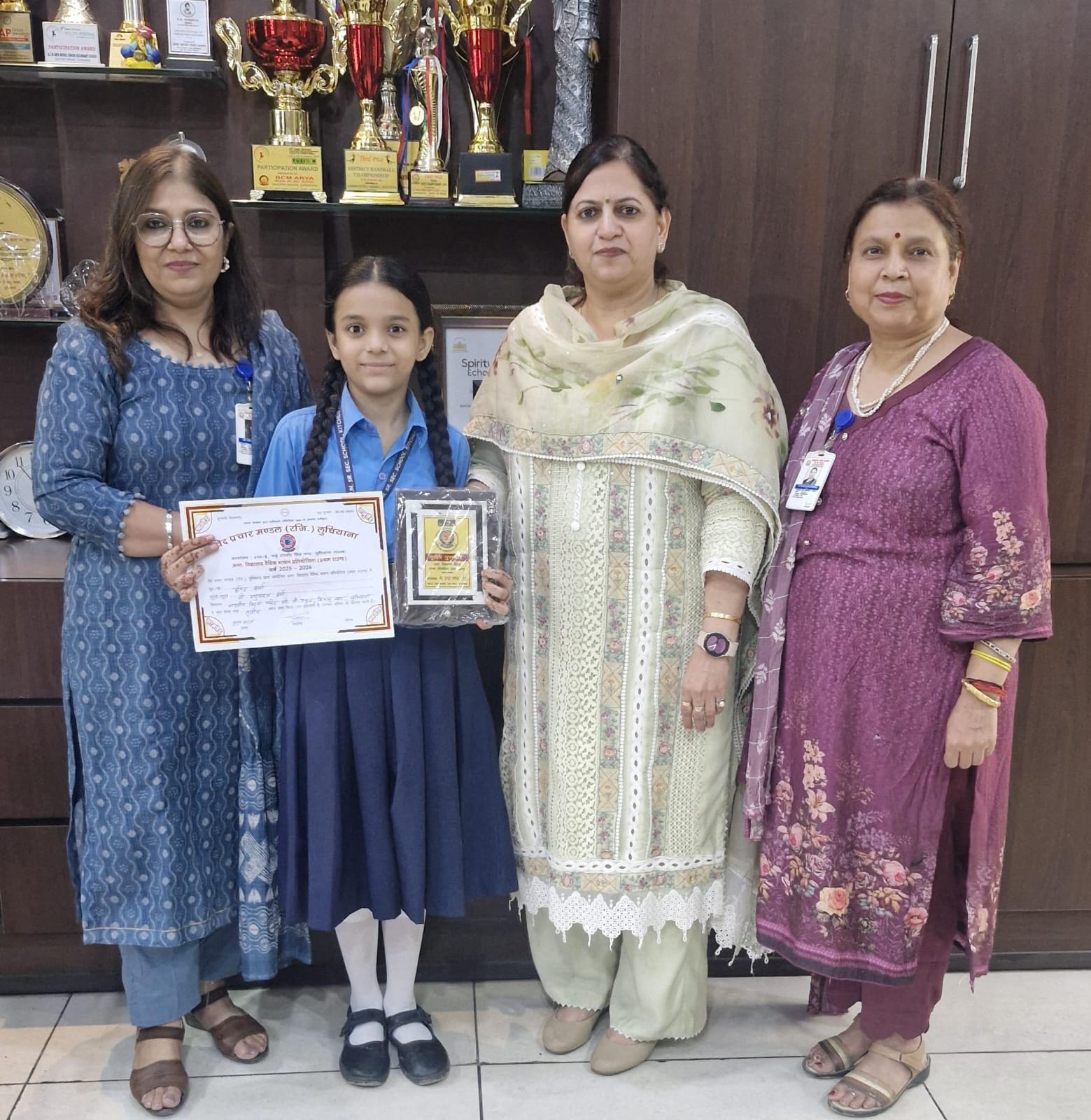 Hrishti Resplendent Triumph: A Paragon of Eloquence in  Inter School Vedic Bhashan Pratiyogita